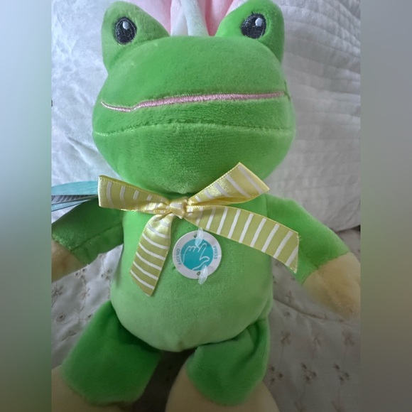Frog Easter Bunny Ears Plush Sound Ribbit w/TAGS Dan Dee Easter Squeeze-N-Talk - Picture 4 of 7